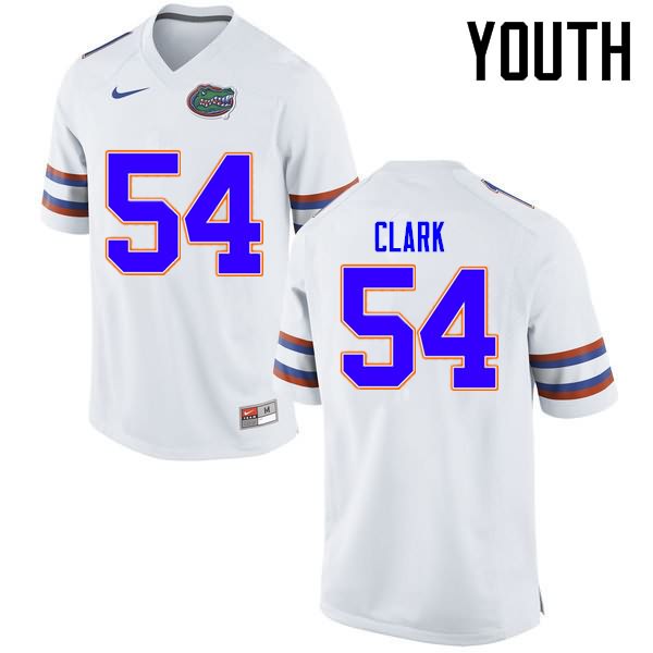 Youth NCAA Florida Gators Khairi Clark #54 Stitched Authentic Nike White College Football Jersey ZUT1365YQ